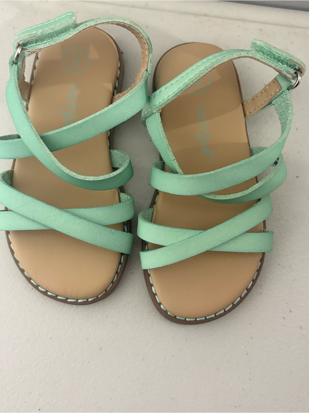 Cat & Jack Mint Green Strappy Girls Sandals